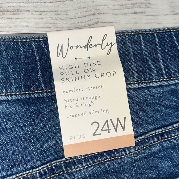 Wonderly High Rise Pull On Skinny Crop Jeans Size 24W NWT - Picture 6 of 6